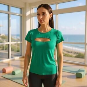 Y2K Bebe Baby Tee With Cute Cut Out Streetwear Athleisure SM